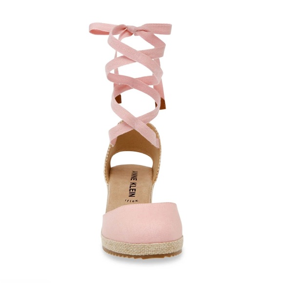 ANNE KLEIN Zelda Wedges Blush Baby Pink Sandals Espadrille- Size 11 - Picture 3 of 12